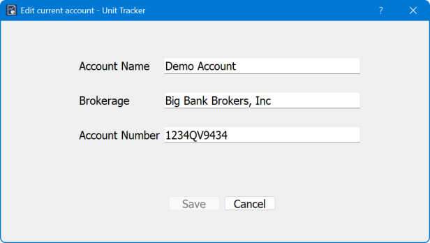 Edit Current Account